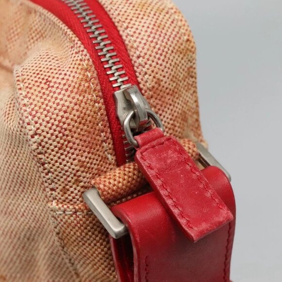 PRADA Sports Shoulder Bag Canvas Beige Red Auth - Picture 9 of 16